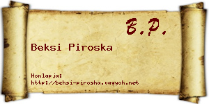 Beksi Piroska névjegykártya